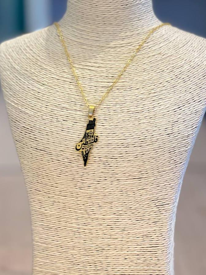 PS. art cities map necklace gold