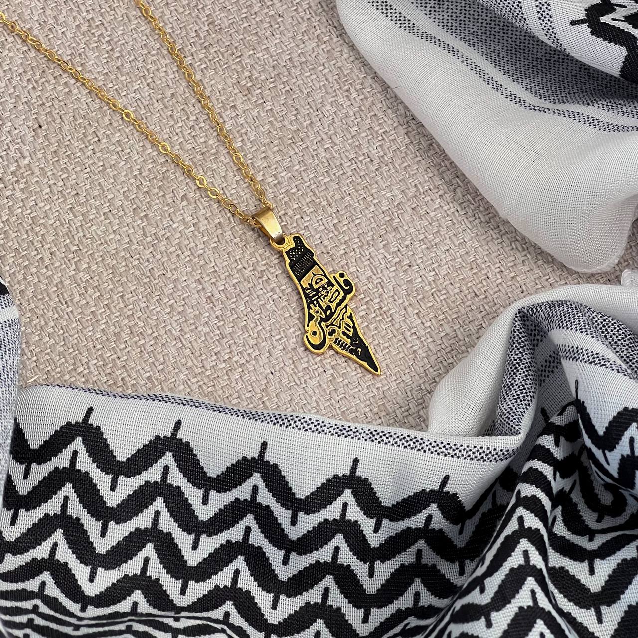 PS. art cities map necklace gold