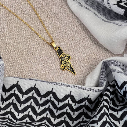 PS. art cities map necklace gold