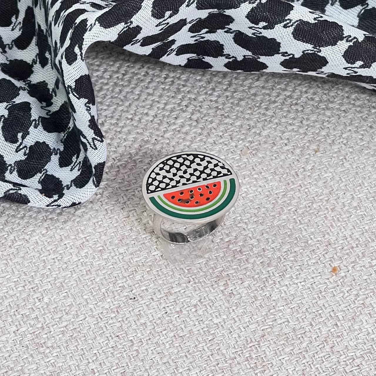 Set luxury Silver watermelon palestine country kufiye