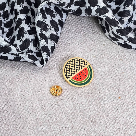 luxury Golden watermelon palestine country kufiye brooch